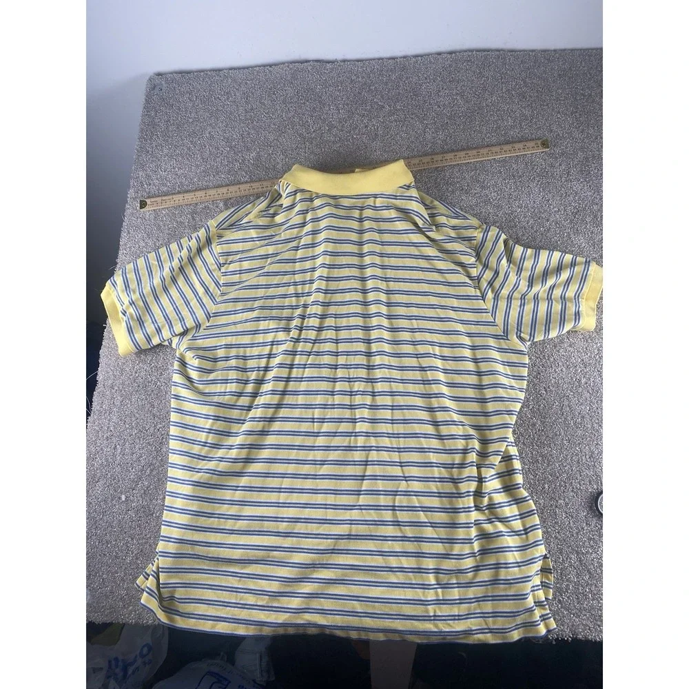 Polo Ralph Lauren Yellow/White/Blue Striped Polo Mens 4XB Red Pony Preppy Cotton